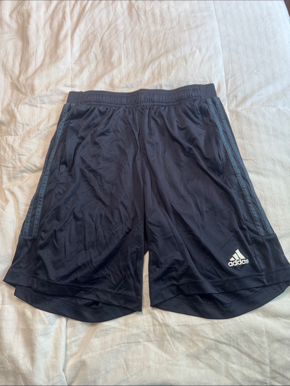 adidas Black Men's Athletic Shorts with Subtle Stripe